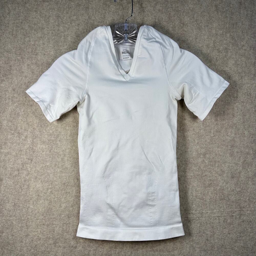 SPANX for Men Ultra Sculpt V-Neck Compression Undershirt White Small 60013R